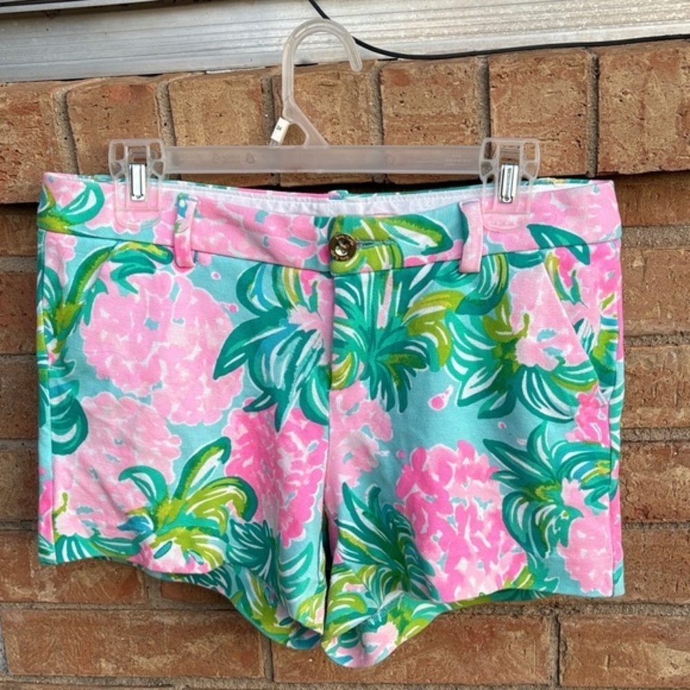 Lilly Pulitzer Pink and Green Floral Women's Shorts